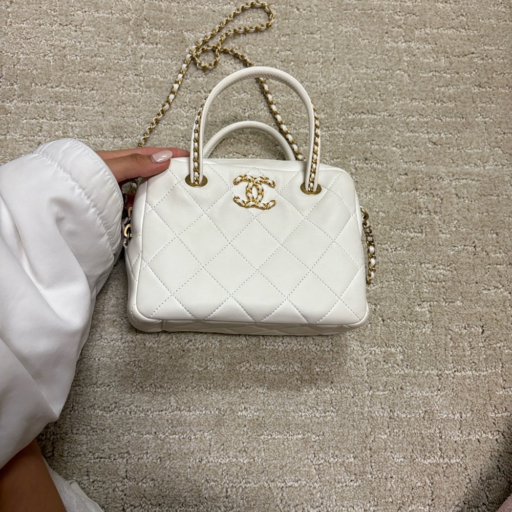 Chanel White top handle Handbag